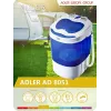 Adler | AD 8051 | Pesumasin | Energiatõhususe klass | Pealtlaadimine | Pesukogus 3 kg | Pöörlemiskiirus määramata | Sügavus 37 cm | Laius 38 cm | Valge/sinine