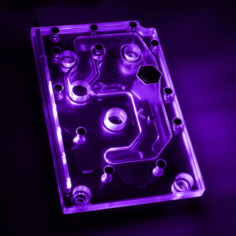 Vesiblokk BitsPower Monoblock ASRock X399M Taichi RGB jaoks, akrüül/vask, nikeldatud, 90×142×29,1 mm