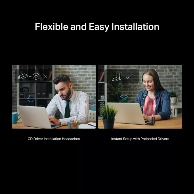 Juhtmevaba USB-adapter MERCUSYS MA37BEH — suure võimendusega Wi-Fi 7 (BE6500) ühilduvus USB-C/USB-A-ga