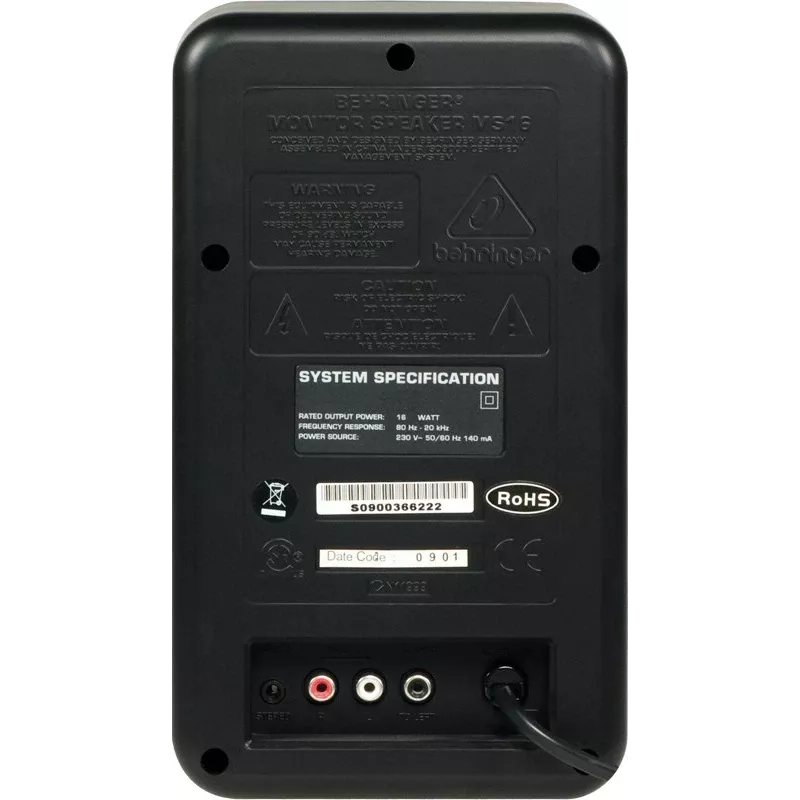 Behringer MS16 kõlar 2-süsteemne Must Juhtmega 16 W