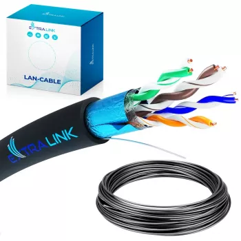 Võrgukaabel Extralink CAT5E FTP (F/UTP) 50M Must
