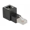 DeLOCK RJ45 pistik RJ45 pesasse adapter Cat.6A 90° ülespoole nurga all must