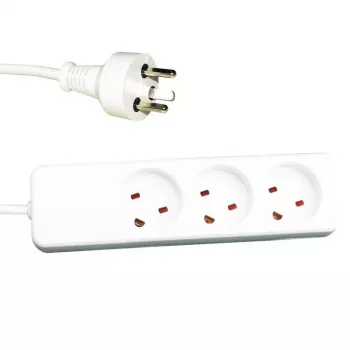 Pikendusjuhe Garbot 24155123-7EE 7 m 3 vahelduvvoolu pistikupesa siseruumides valge