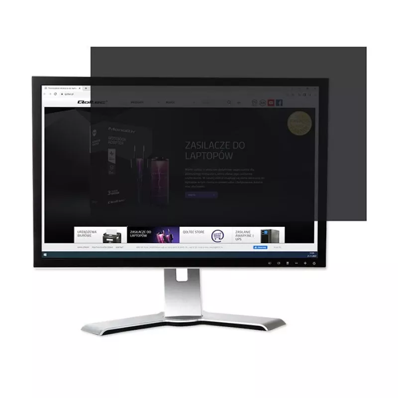 Qoltec GDPR privaatsusfilter 23 | 16:9 | Silmade kaitse | Panoraam