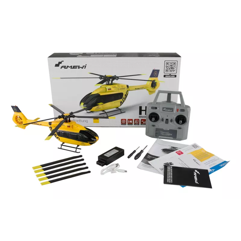 Amewi kopter ADAC H145 harjadeta 6-kanaliline 6G RTF, lennuvalmis 6-kanaliline mudel