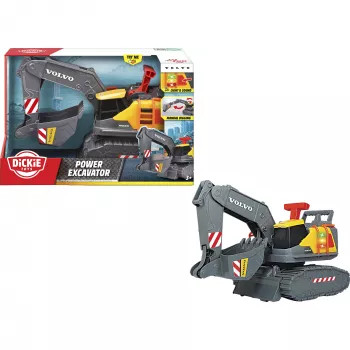 Mänguekskavaator Simba-Dickie Volvo Power Excavator mudel 203725012 — survevalatud ehitusmasin, mängukomplekt