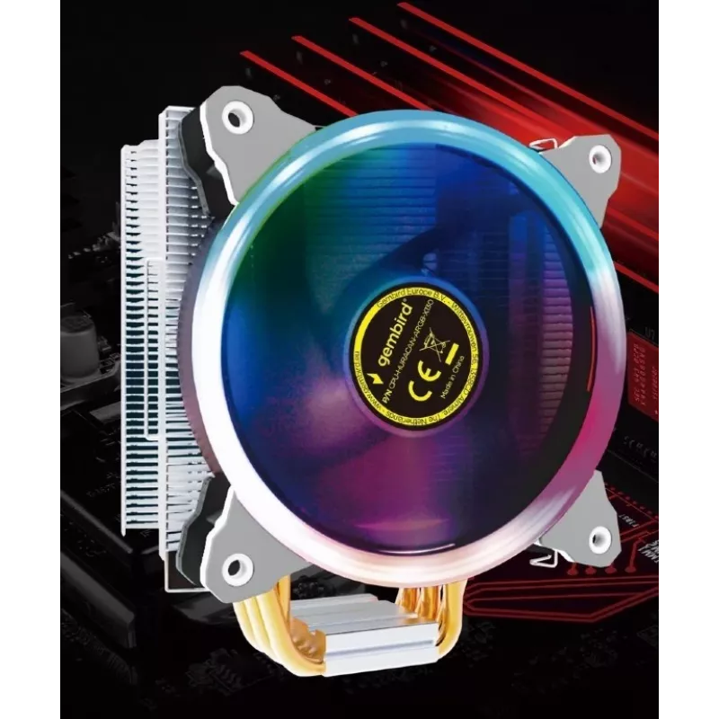 Õhkjahuti Gembird CPU-HURACAN-ARGB-X130 12 cm must valge