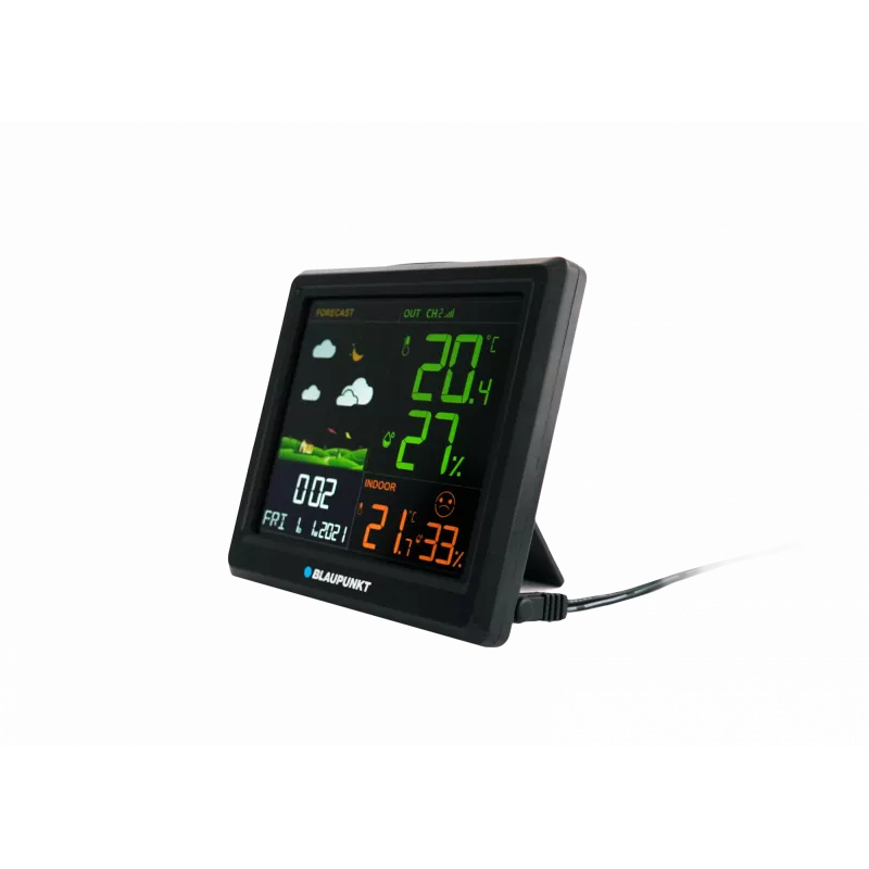 Ilmajaam BLAUPUNKT WS25BK — sise- ja välistemperatuuri ning -niiskuse monitor, must, 1 andur, LCD-ekraan