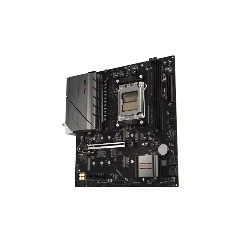 Emaplaat Sapphire PULSE A620AM (microATX) pesa AM5, AMD A620A, DDR5, 2x DIMM, 64 GB, 2x M.2, Gigabit LAN