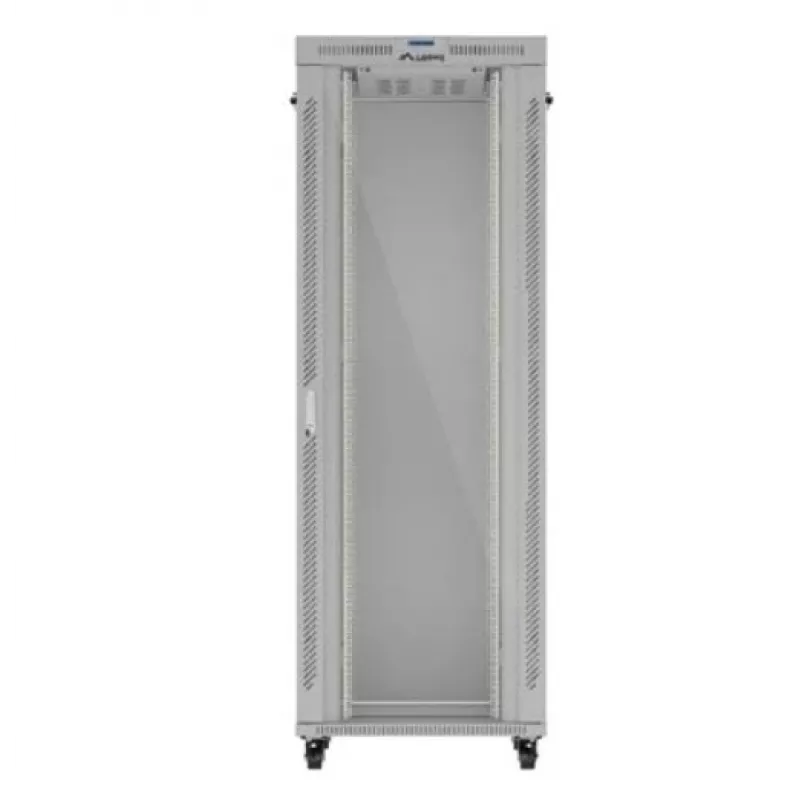 Rack cabinet LANBERG FF01-8047-12SL 47U 800x1000 mm hall, esi- ja tagaklaasukste ning LCD-paneeli ruumiga