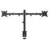 Monitor desk mount SAVIO UM-03 Must, dual monitor clamp, VESA 100x100, supports 17 inch–32 inch, height/tilt/swivel/pivot