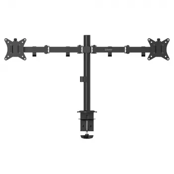 Monitor desk mount SAVIO UM-03 Must, dual monitor clamp, VESA 100x100, supports 17 inch–32 inch, height/tilt/swivel/pivot