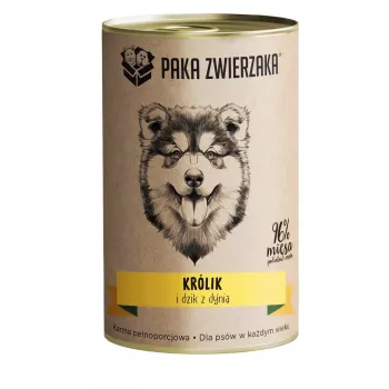 PAKA ZWIERZAKA Küülik ja metssiga kõrvitsaga - märg koeratoit - 400g