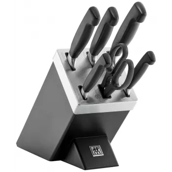 Nugade/riistade komplekt ZWILLING 35145-007-0 — 7-osaline koos koka-, koorimis-, leivanoa, köögikääride ja musta plokiga
