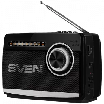 Kõlar SVEN SRP-535, must (3W, FM/AM/SW, USB, microSD, taskulamp, aku)