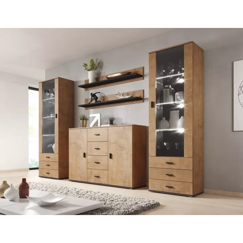 Cama set of two shelves 125cm SOHO lefkas oak/Must
