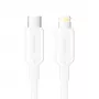 USB-C to Lightning kaabel 3A 480Mbps 1m Valge