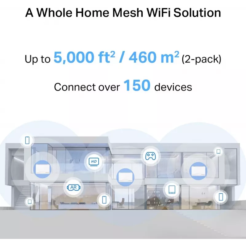 Võrksüsteem TP-LINK Mercusys Halo H25BE (Wi-Fi 7, kaheribaline 2,4/5 GHz, 2880 Mbps) 2 komplekt, 3 sisemist antenni, valge