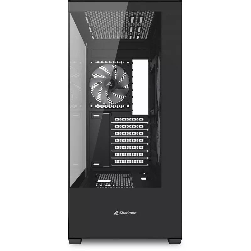 PC tornikorpus Sharkoon SK6 ARGB Tower ATX Must — keskklassi torn ATX, ARGB valgustus, karastatud klaasist külgpaneel