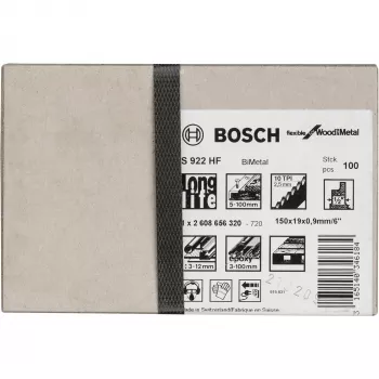 Tikksaeleht Bosch S 922 HF Bimetal 15 cm puidule ja metallile