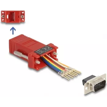 DeLOCK D-Sub 9-kontaktiline isane RJ45-emasliidese komplekt punane VGA RJ45-le