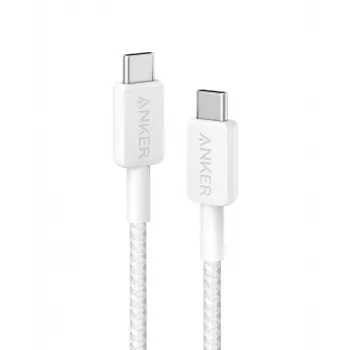 Anker Innovations 322 USB-C kaabel nailonist 0,9 m 60 W valge - kaabel - digitaalne/andmed (A81F5G21)