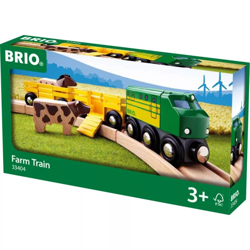 Train Ravensburger BRIO Farm Train 33404 — maateema, mitmevärviline, vanusele 0,3–99