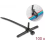 Kaablisidemed DELOCK 18914, 150 x 7 mm, must, 100 tk pakend