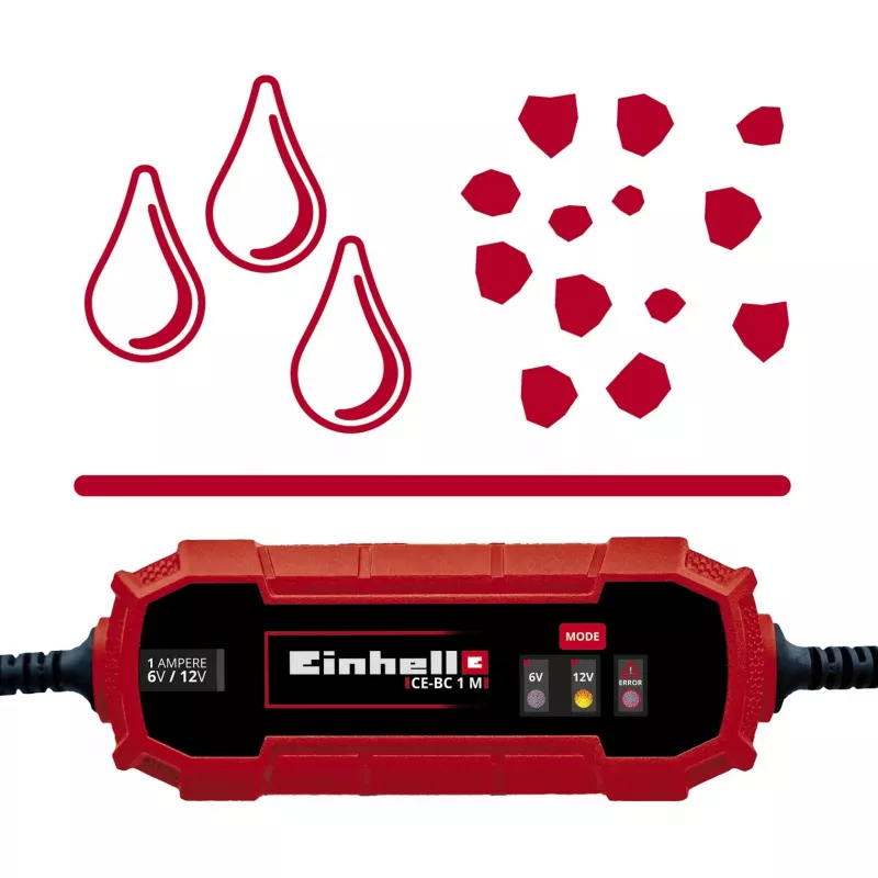 Aku laadija Einhell CE-BC 1 M 6/12 V punane