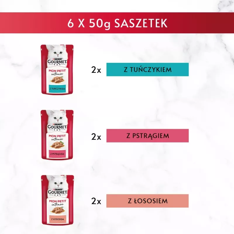 GOURMET Mon Petit Fish Mix - märg kassitoit - 6 x 50 g