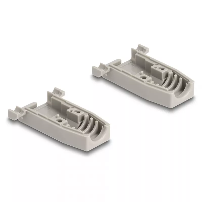 Kaablikate DELOCK D-Sub plastikust korpus 9‑kontaktilisele isas-/emaspistikule kummist tihenditega, hall, 31,2×47,9×16,6 mm