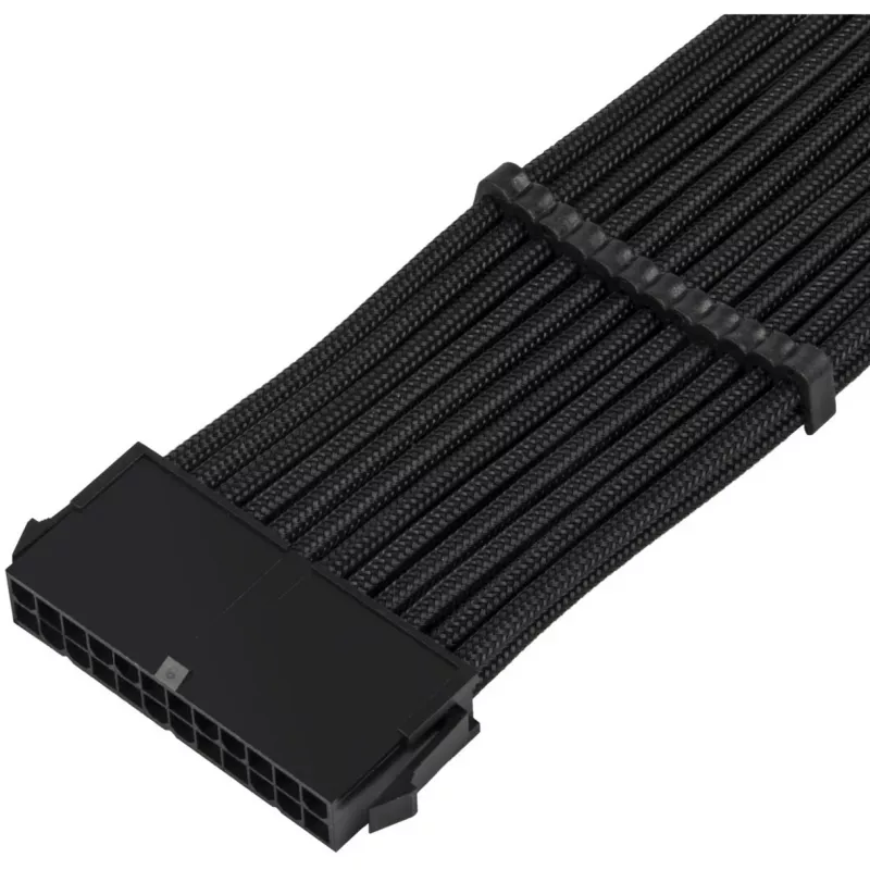 SilverStone PP07E - toitepikenduskaabel - ATX, 24-kontaktiline (emane) kuni ATX, 24-kontaktiline (isane) - 30 cm - must