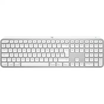 Logitech Master Series MX Keys S for Mac - klaviatuur - täissuuruses - taustvalgustusega - juhtmevaba - Bluetooth LE - AZERTY - prantsuse - kahvatu hall (920-011626)