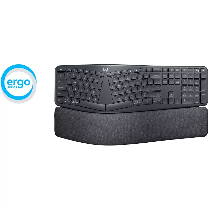 Logitech ERGO K860 - klaviatuur - juhtmevaba - 2,4 GHz, Bluetooth 5.0