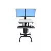 Ergotron WorkFit-C kahe ekraaniga istu-seisa tööjaam - käru 2 LCD-ekraanile/klaviatuurile/hiirele/protsessorile - hall, must - Ekraani suurus: 55,9 cm (22 inch) - Kinnitusliides: 100 x 100 mm, 75 x 75 mm