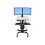 Ergotron WorkFit-C kahe ekraaniga istu-seisa tööjaam - käru 2 LCD-ekraanile/klaviatuurile/hiirele/protsessorile - hall, must - Ekraani suurus: 55,9 cm (22 inch) - Kinnitusliides: 100 x 100 mm, 75 x 75 mm