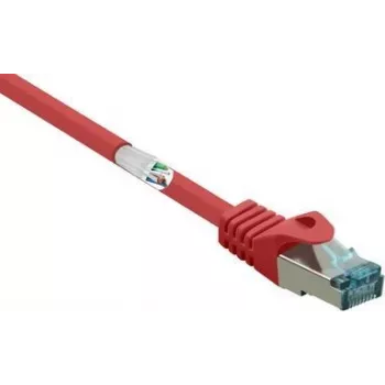 RF-5043972 RJ45 võrgukaabel, paigakaabel, CAT 6a S/FTP, 1,00 m, punane, leegiaeglustav, 1 tk (RF-5043972)