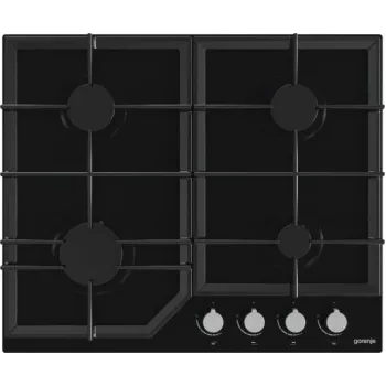 Gaasipliit Gorenje GT641KB, sisseehitatav 60 cm, 4 gaasitsooni, karastatud klaas, malmist restid, pöördnupud