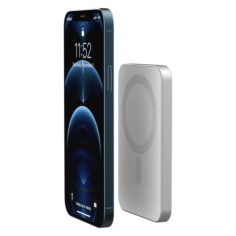 RealPower Powerbank PB-5000 MAG Hõbedane 5.000mAh