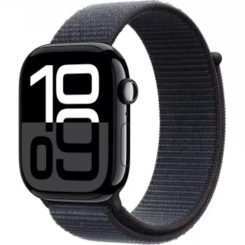 Apple Watch S10 Diamantschwarz Aluminium Sport Loop Tinte GPS + Cellular 46mm MWY53QF/A 2024