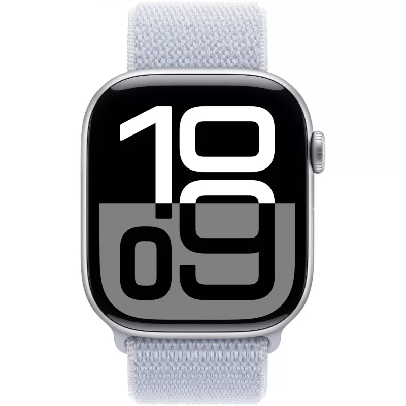 APPLE Watch Series 10 GPS 46mm hõbedane alumiiniumkorpus sinise Cloud Sport Loop rihmaga