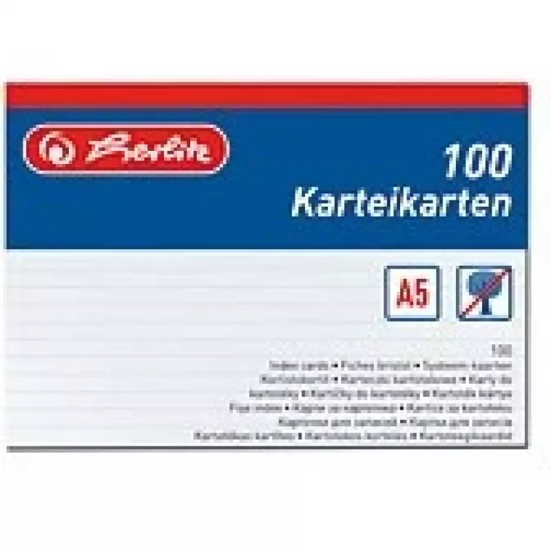 Registrikaart Herlitz 1150507 Valge 100 tk