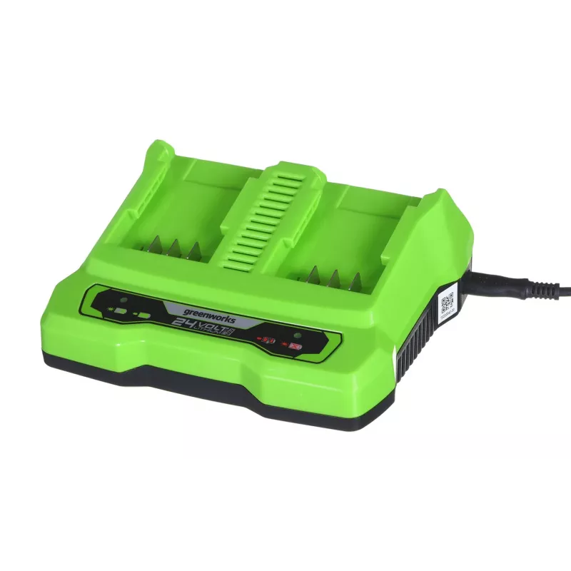 Akulaadija GreenWorks G24X2UC2 kahepesaline 24 V Li-Ion, 4 A, 2-elemendiline, kiirlaadimine