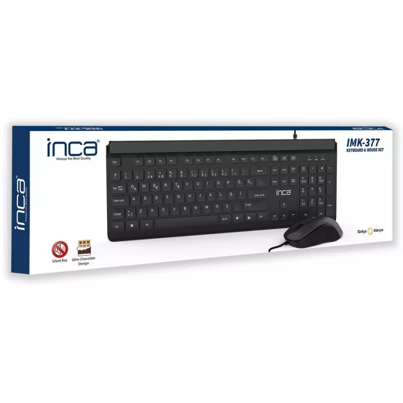 Inca IMK-377 klaviatuur koos hiirega kontorisse USB türgi keel must