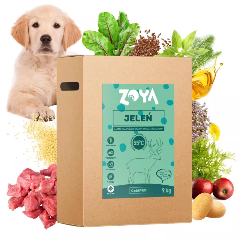 Kuiv koeratoit ZOYA ColdPRO Deer 9 kg — täiskasvanud koerte hooldus, ühevalguline hirveliha, 26% proteiini, 9,5% rasva