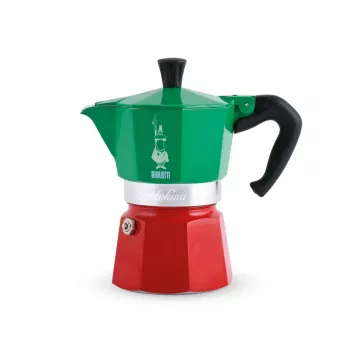 Moka pott Bialetti La Mokina 0005650 — alumiiniumist pliidikohvimasin rohelises/punases/hõbedases värvitoonis