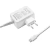 Toiteadapter QOLTEC 51039 65W AC-to-DC 220–240V 20.3V/3.25A Type C valge, 1.7 m kaabel