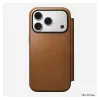 Folio-telefonikott Nomad Modern Leather Folio iPhone 17 Pro jaoks, nahk + alumiinium, 6,3 tolli (16 cm), Tan, 3 kaarditaskut
