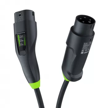 roheline Cell Habu EVGC01 Mobiilne EV laadija elektrisõidukitele 11 kW 7 m Type 2 CEE Wallbox Must