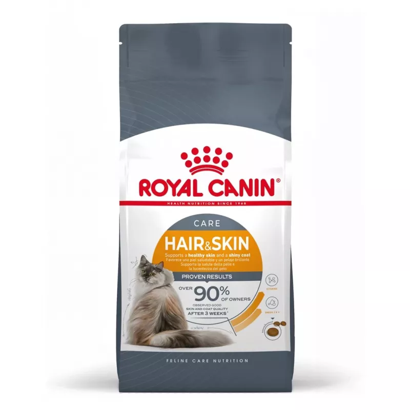 Kuiv kassitoit Royal Canin Hair & Skin Care 4 kg — täiskasvanud, linnuliha, täisväärtuslik sööt